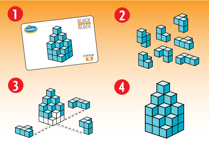 ThinkFun #5931 Block By Block Puzzle Kids Game Fun Challenging Brain Teaser